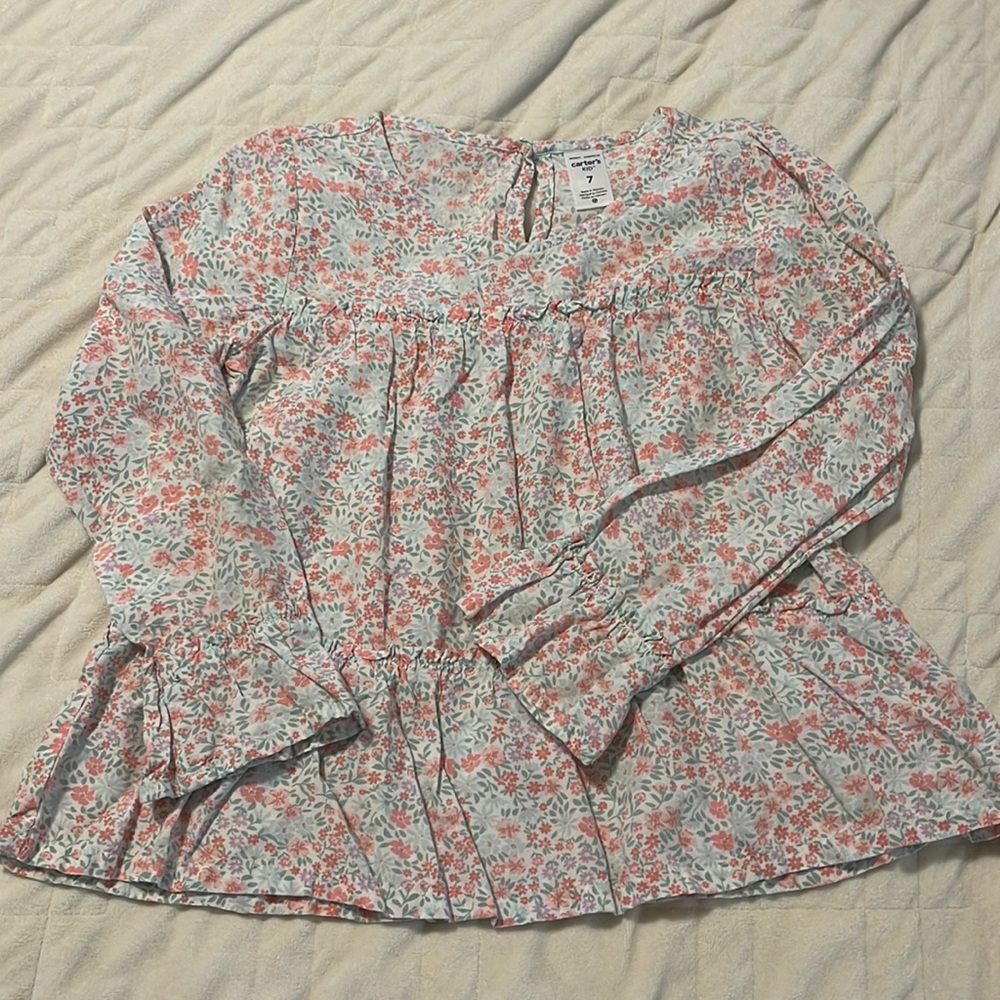 Girls floral print blouse